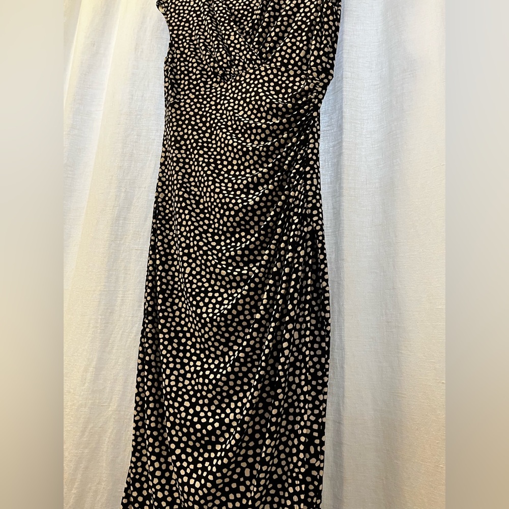 Lauren by Ralph Lauren, black and white, faux wrap dress - Picture 4 of 9